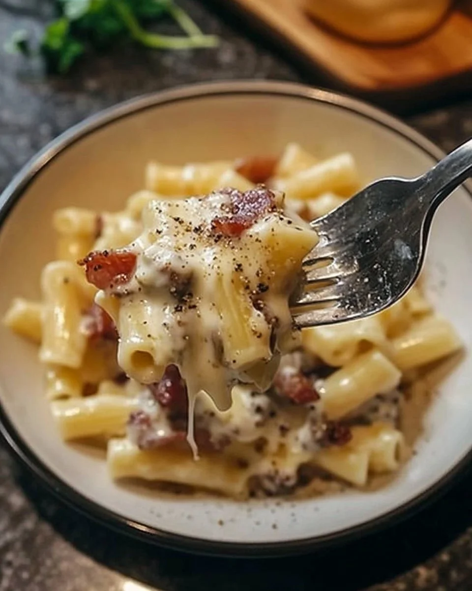 Loaded Bacon Cheeseburger Alfredo Pasta